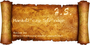 Hankóczy Sándor névjegykártya